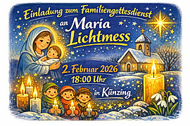 Banner Einladung zum Familiengottesdienst an Maria Lichtmess