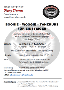 Banner Boogie Woogie - TANZKURS FÜR EINSTEIGER